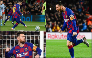 Messi ghi 4 bàn thắng đưa Barca lên đầu bảng