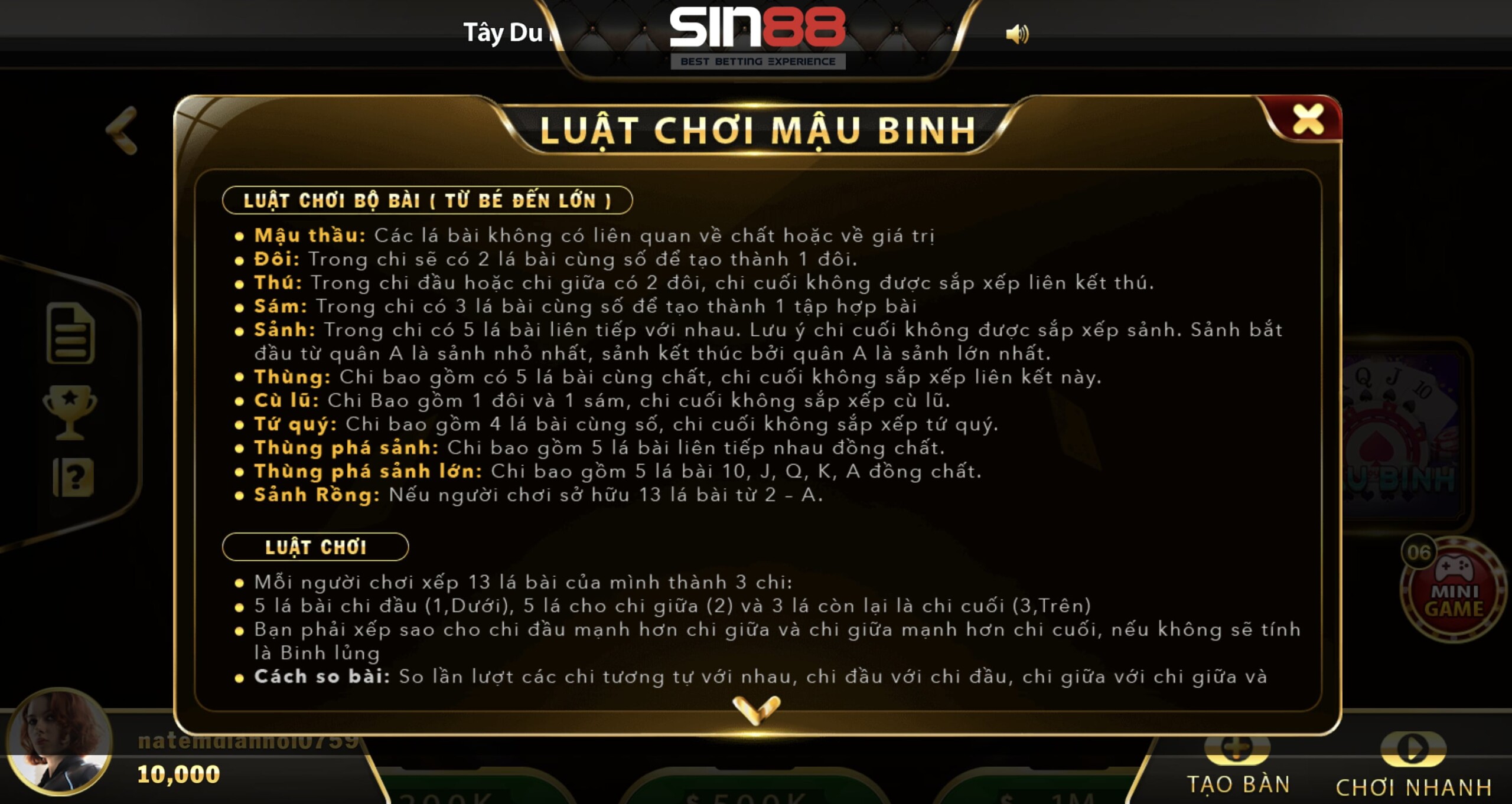 Game bài thể hiện đẳng cấp tại Sin88 gọi tên siêu phẩm Mậu binh