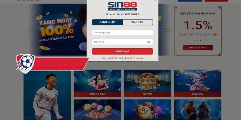 Cách truy cập vào Live Casino Sin88